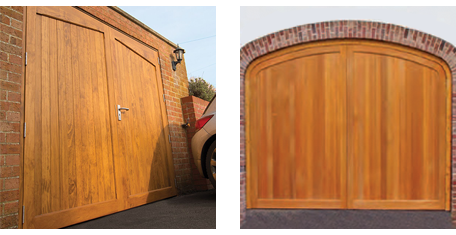 Timber side hinged garage doors