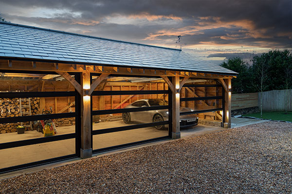 Glass sectional garage door